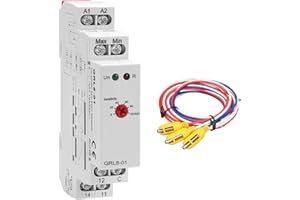 IGEYAPA Relè di Controllo Del Livella Liquido, livsensoreello acqua 1SPDT, Sensibilità Regolabile, Misuratore di Livello Avanzato Per il Monitoraggio Del Liquido (GRL8-01+Sensore, AC/DC 24-240V）