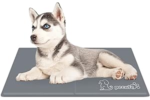 pecute mata chłodząca dla psa, trwała, dla zwierząt domowych, nietoksyczna żelowa podkładka samochłodząca, idealna dla psów, kotów w gorące lato, rozmiar S, 50 x 40 cm, szara