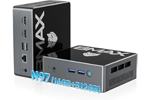 BMAX Mini PC Intel N97 (fino a 3,6 Ghz) 16GB RAM 512GB M.2 SSD Win 11 Pro B4Pro Micro Desktop Computer con 4K HDMI/Gigabit Ethernet/WiFi 5/ Bluetooth 4.2/ USB 3.2 Office Business VESA