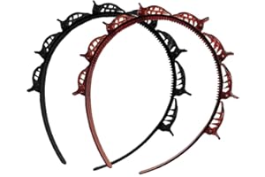 ‎DILARA PREMIUM 2 Stück Haarreifen mit Klammern und Zacken für Damen, Kinder und Mädchen - Haarspangen mit Haarklammer Zähnen im Set als Haarreif für Frauen im Friseurbedarf