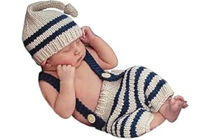 MATISSA Costume en crochet pour nouveau-né fille/garçon pour photographie 4