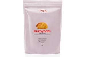 PharmaPower Slurpyoats Farina d’Avena Istantanea Integrale Gusto Croissant, Senza Glutine, Senza Lattosio e Senza Zuccheri Aggiunti, Vegana, 500 g