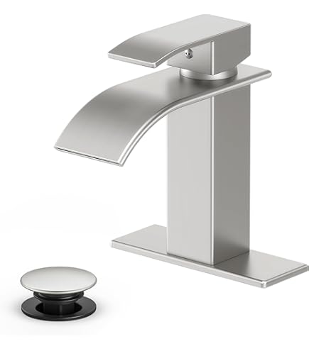 Brushed Nickel Waterfall Bathroom Faucet - Widespread Bathroom Faucets For Sink 3 Hole, 2 - View #9