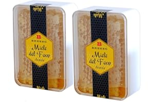 APICOLTURA BREZZO Miel d'Acacia avec Rayon en boîte 200gr x 2