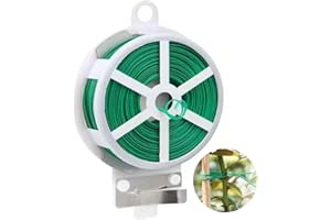 PICKONA 200M Pflanzen Bindedraht Dünn - Pflanzenbinder für den Garten mit Schneider, die Gartenarbeit, Flexibler Pflanzendraht zum Stützen von Kletterpflanzen, PE Pflanzenbinder