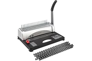 ‎TIANSE TIANSE Bindemaschine, Bindegeräte, 21-Loch, 450 Blatt, Spiralbindung Maschine mit Starter Kit 100 PCS 3/8 '' Kamm Bindung Stacheln, Kamm Bindemaschine Perfekt für tägliche Office-Dokumente. MEHRWEG