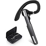 ICOMTOFIT Bluetooth Headset, Wireless Bluetooth Earpiece V5.0 IPX7 Hands-Free Earphones with Built-in Mic for Driving/Busines