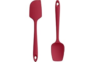 ‎U-TASTE U-Taste Silikonowa szpatułka 2-częściowy zestaw: 315℃, odporna na wysokie temperatury, nieprzywierająca, elastyczna, bezszwowa łopatka do ciasta, do pieczenia, gotowania, silikonowej łyżki, szpatułki