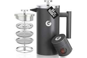 Coffee Gator stor fransk presskanna – vakuumisolerat rostfritt stål, 1 liter