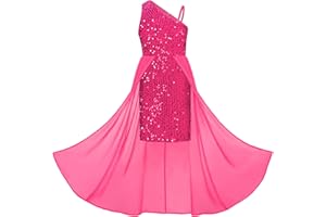 GRACE KARIN Robe à Sequins Asymétrique sans Manches Une épaule pour Petite Fille en Ligne