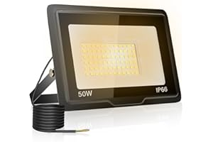 toobettp 50W LED Strahler Außen, 3000K 5000LM Warmweißes LED Fluter, IP66 Wasserdicht Außenstrahler Fluter Flutlicht für Garten Innenhöfe Garage Hotel