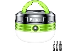 Blukar Campinglampa, Campinglykta Utomhuslampa med Magnetisk Bas | Tältlampa Batteridriven, Vattentålig 3 Lägen, Bärbar Hängande Tälttillbehör för Nödsituationer (3 AA Batterier Ingår)