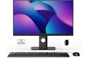 SAINTDISE Computer desktop tutto in uno PC tutto in uno da 23,8 pollici 8 GB RAM SSD da 512 GB Computer tutto in uno Core i7 4core 8thread PC tutto in uno,altezza regolabile, supporto 2,4 G/5 G WiFi BT 4.2 Nero