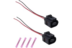 HISports 2 conectores de arnés de cables para sensor de temperatura de 2 pines 1J0973702 compatible con A4 A6 A8 Q5 Q7 VW Jetta