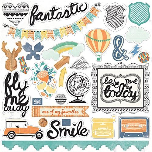 My Minds Eye Jubilee Tangerine Chipboard Elements, 12-Inch by 12-Inch, Fantastic