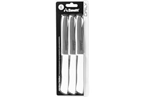 Zanetti, Set 6 Coltelli Tavola Daily Colore Bianco, Coltelli con Lama 11 cm, Spessore 1.2 mm, Coltello Cucina Manico Ergonomico