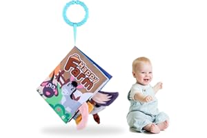 NEDENGGHY Baby Cloth Book Farm Theme Discovery Soft Book Tear Resistance Animals Tails Baby Book for Boys and Girls Baby Toddler