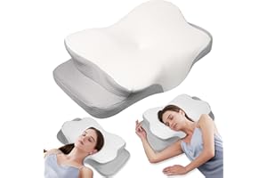 ‎MULISOFT MULISOFT Memory Foam Kissen, bequemes Kissen, stützendes Nackenkissen, ergonomisches Seitenschläferkissen (weiß)