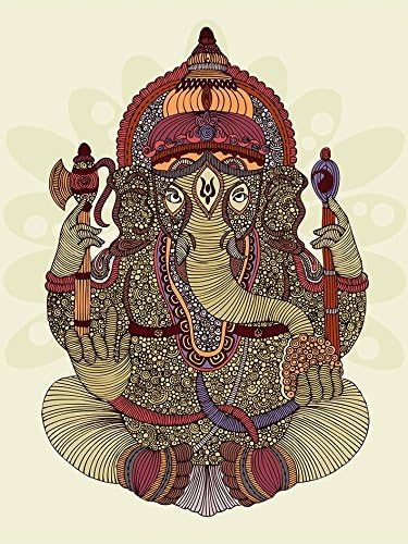 Valentina Ramos Ganesha 60x80cm Canvas Print, Multi-Colour