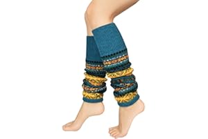 Voqeen Damskie ocieplacze na nogi, skarpety na kolana, szydełkowane, dziergane, ocieplacze na nogi, pończochy, w paski, skarpety, do tańca, długie ocieplacze na nogi