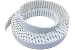 TEMHYU Shuxiang-Cinghia di distribuzione 2/3 / 5 Metri, T5 PU Belt Belt T5 Cinturino T5 T5 16mm, Bianco, Poliuretano con larghezza della cinghia del nucleo in acciaio 16mm per stampante 3D Cinghia sincrona p
