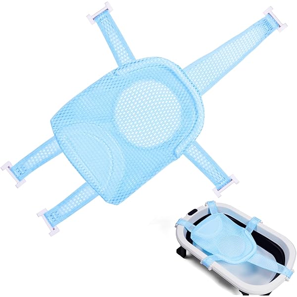 Supporto Per Bagnetto Neonato Regolabile - Cuscino Rete Con Fibbie Di Sicurezza, Rosa - Foto 8