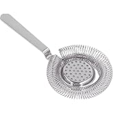 MallArt&reg; Paslanmaz &Ccedil;elik Hawthorne Kokteyl S&uuml;zgeci 20x9 cm - Yaylı Barmen S&uuml;zgeci, Shaker ve Karıştırma Bardağı İ&ccedil;in Buz S&uuml;zg