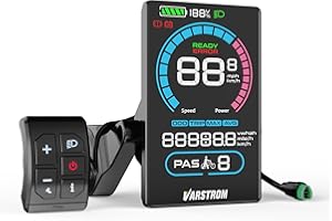 Varstrom VD618 Display per motore centrale BAFANG CAN Bus Indicatore E-Bike Compatibile con M625 M325 M225 M200 M400 M500 M600 M620 M420 M510 BBS01B BBS02B HD 6 Pedal Assist Levels