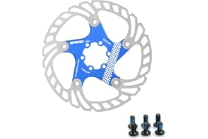 Yongness Disque de frein de vélo 160 mm 180 mm 203 mm Disque de frein à disque de vélo Rotor de frein flottant adapté aux vélos de route, VTT, BMX,Pièces pour vélos (Bleu 180 mm)