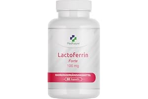 MEDFUTURE Lactoferrin 100 mg - 60 Kapseln - Unterstützt die Eisenaufnahme und die Immunfunktion Lactoferrin Nahrungsergänzungsmittel für Erwachsene