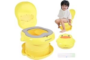 Bebamour Vasino portatile per bambini e bambine, con rivestimento per vasino, giallo