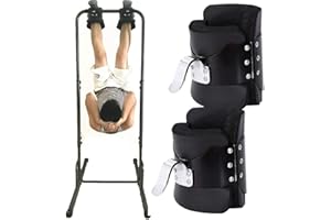 YADLCR Inversion Gravity Boots, Solid Steel Frame Handstand Boots Abdominal Crunch Sit Up Bar Hooks Fitness Exerciser for Relieving Back Pain