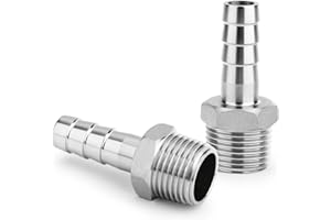 QZKJQDD 2 Stück Schlauchtülle Edelstahl, Reduktion Schlauch Widerhaken Adapter, 12 MM OD Barb auf 3/8" BSP männlich Schlauch Barb, Schlauchverbinder, Kompression Fittings für Wasser, Industrie