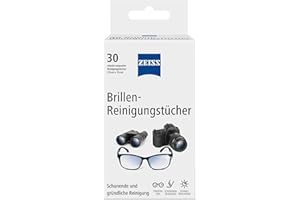 ZEISS Toallitas de limpieza de gafas con alcohol 30 unidades para una limpieza suave y profunda de tus gafas. Cada paño se empaqueta individualmente. Ideal para viajes o viajes