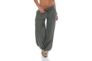 MALITO MORE THAN FASHION Malito Bombacho clásico Design Boyfriend Aladin Harem Pantalón Sudadera Baggy Yoga 3417 Mujer Talla Única