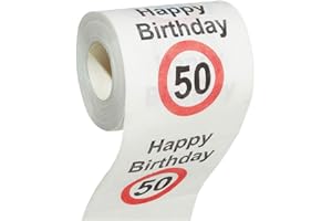 MIK funshopping Scherzartikel Deko Spaß-Toilettenpapier Runder Geburtstag lustiges Geschenk (50. Geburtstag - 1Rolle)