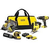 Stanley SFMCK412MDS-QW 4&rsquo;l&uuml; 18V STANLEY&reg; FATMAX&reg; V20 Ak&uuml;l&uuml; Set &ndash; 1 x 2.0Ah + 1 x 4.0Ah Ak&uuml;, Şarj Cihazı ve Taşıma &Ccedil;antasıyla