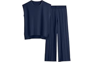 RESIN90S Hosenanzug Damen Zweiteiler Damen 2 Piece Loungewear Set Freizeit Strickpullover Tops Hohe Taille Elastische Taille Hosen Sets Elegant Sleepwear Outfit Elegant Freizeitanzug Hausanzug Outfits