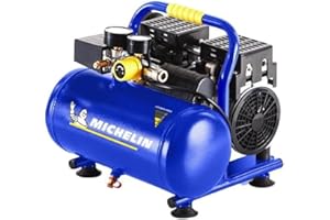 Compressore d'aria silenzioso portatile MICHELIN MX6/1 - Serbatoio da 6 litri - Senza olio - Motore da 1 hp - Pressione massima 8 bar - Portata d'aria 106 l/min - 6,4 m³/h - 59 dB(A) LpA 4m