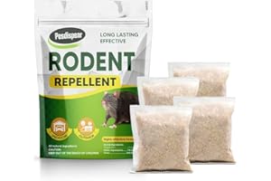 Pesdispear Mouse Repellent, Rat Deterrent Sachets, Peppermint Oil Rat Repellent, Rodent Control Anti Mice Substitute to Mouse Trap and Ultrasonic Pest Repeller 4 Pack for Indoor Outdoor