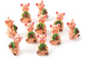 Logbuch-Verlag, 10 piccoli maialini portafortuna, maialino rosa 2,5 cm, talismano, decorazione da tavolo, Capodanno, nozze, compleanno