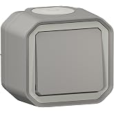 Legrand - 10A switch or switch - Plexus - IP55 waterproof - Complete lighting control ready to install - Surface mount - Grey