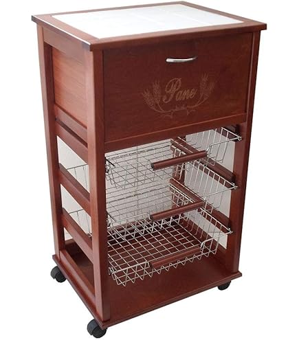 Carrello Per Frutta E Verdura Oporto 5 - Con Cassetto E Ripiano Piastrellato - Foto 9