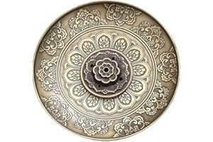 Lajiakoy® Soporte de Incienso 2 en 1, Porta Incienso de Latón 10 cm Quemador de Varilla de Incienso Cono de Loto de Latón, Ideal para la decoración del hogar (metálico)