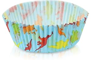 Kaffeehaus Diamant Dino - 50 moldes pequeños reposteria de papel para magdalenas, ideales para fiestas de cumpleaños infantiles, fiestas y celebraciones