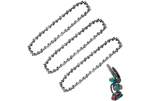 YSUY 3PCS 8 Inch Chainsaw Chains, Mini Chainsaw Chain Replacement for Cordless Handheld Chainsaws, Low-Kickback Small Chainsaw Blade for Tree Trimming and Wood Cutting (45 Drive Links)
