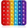 tekme Educational Pop It Fidget Toys, Alphabets Pop It Toy for Kids, Push Pop Bubble Fidget Sensory Toy with Letters, Learning Pop It Toys for Toddlers, Rainbow Square Pop It Toy (Alphabets-Small)