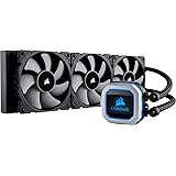 CORSAIR Hydro Series H150i PRO RGB CPU-Flüssigkeitskühlung (360-mm-Radiator, drei ML Series 120-mm-PWM-Lüfter, RGB-Beleuchtung und Lüfter, Intel 115x/2066 und AMD AM4 kompatibel)
