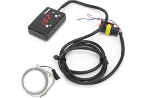 AKOZON Jauge de température des gaz d'échappeme, Temperature EGT, Universel de Jauge de Température de Gaz, D'échappement EGT 1000 F Pyromètre LED Rouge Affichage Numérique pour Véhicule 12V