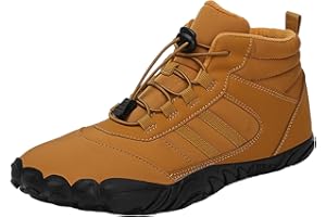 Pursuit-W Barfußschuhe Herren Damen Winter Barfussschuhe Wasserdicht rutschfeste Winterstiefel Barfuss Schuhe Traillaufschuhe Warm Gefüttert Winterschuhe Unisex Outdoor Leicht Schlupfstiefel